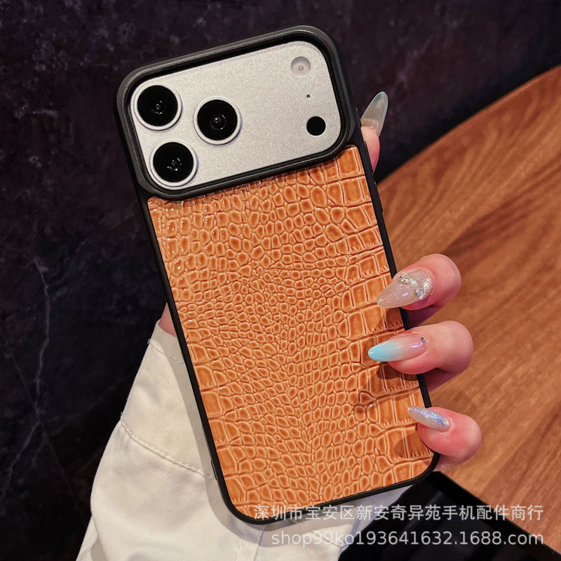 Cuerpo de cocodrilo estampado transfronterizo para iPhone18 promox comercio exterior Amazon Apple 17 teléfono móvil