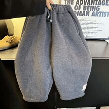 弯刀裤儿童加绒裤儿童冬季保暖加厚男童女童宽松加厚宝宝休闲裤棉