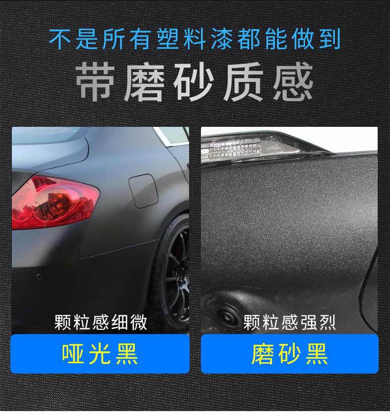 Car wheel eyebrow front bumper plastic parts scratch repair paint repair black spray paint matt paint supplies black technology