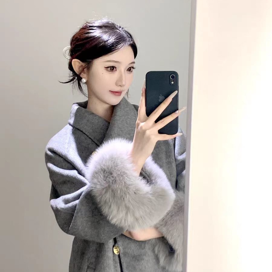 双面毛呢大衣女中长款过膝2025年秋秋季新款百搭羊毛呢外套女