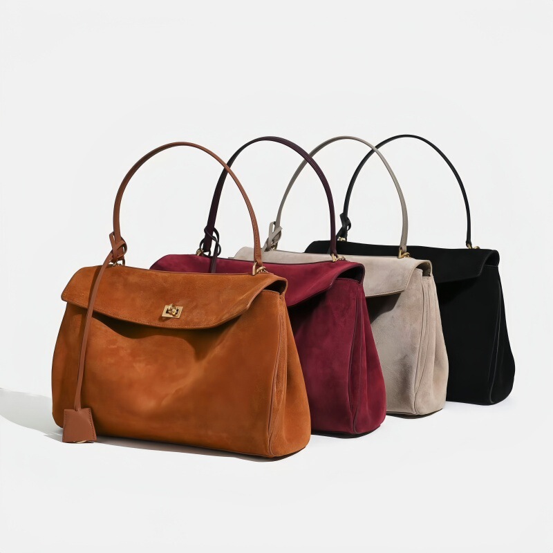 2025 Frosted Cowhide Tote Bag Large Capacity Shoulder Handheld Genuine Leather Women's Bag Armpit Handbag Simple and Versatile 2025 Frosted Cowhide Tote Bag Large Capacity Shoulder Handheld Genuine Leather Women's Bag Armpit Handbag Simple and Versatile