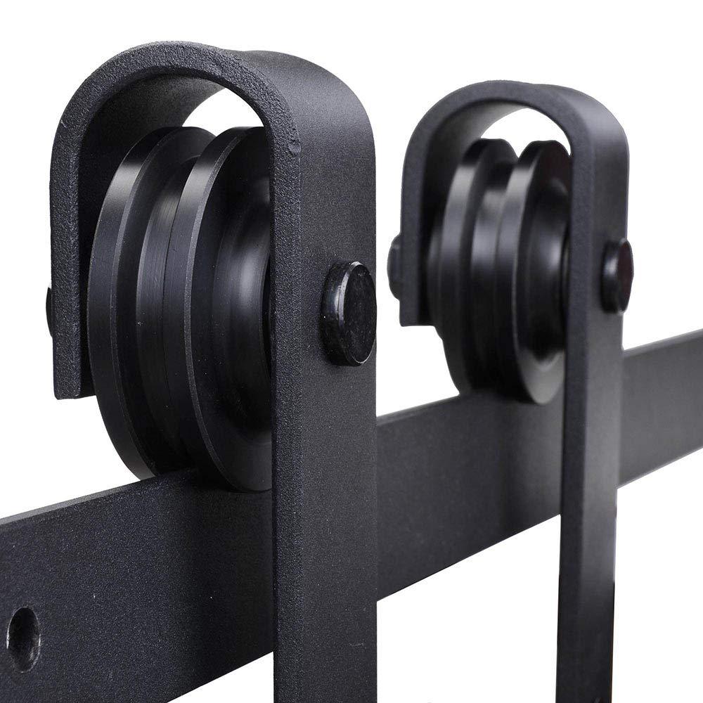 J-tipo americano Puerta de Granero colgando accesorios de hardware carril puerta corredera pista baño cocina puerta corredera partición puerta colgante carril