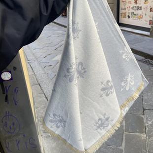 Scarf Women's Winter 2024 New Florence Iris Flower Shawl Thickened All-match Double-sided Warm Neck Warm