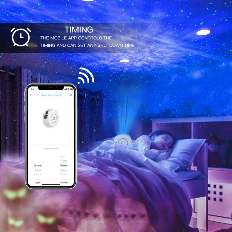 七彩星空投影灯激光满天星小夜灯卧室科技涂鸦APP智能控制氛围灯|undefined
