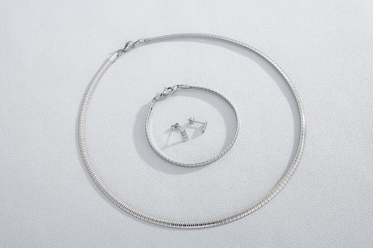 new fashion titanium steel necklace bracelet set wholesale nihaojewelry