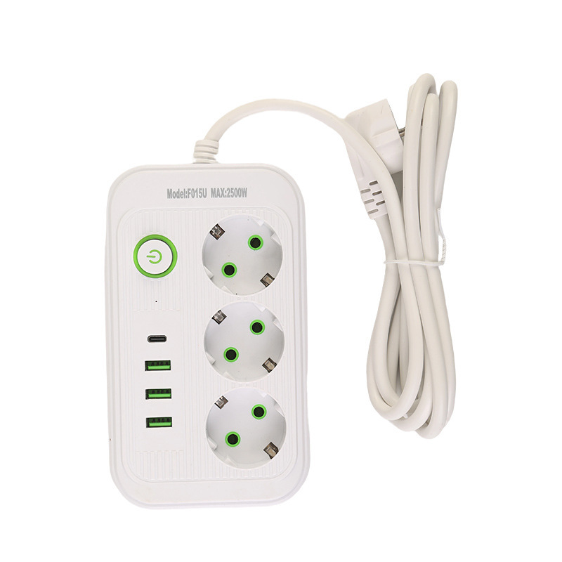 3USB + 1Type-C conector ruso de conexión europea caja estándar europea en blanco y negro