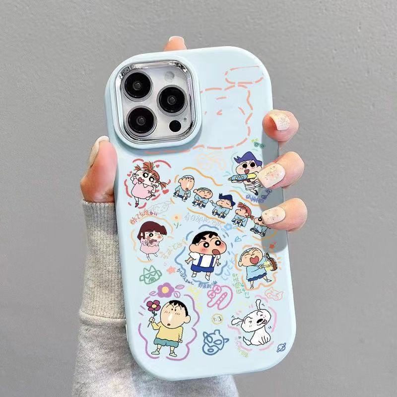 Large Family Crayon Shin-Chan Suitable for Apple 17 Mobile Phone Case Iphone16Promax New Model 14/13/12/1