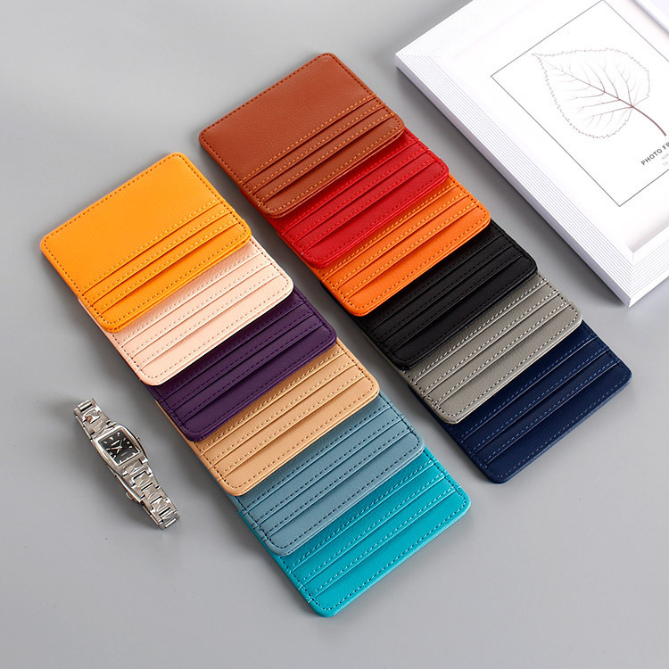 Cross-Border 4-Card Slot Multi-Color Small Card Holder Multi-Card Slot Portable Card Storage Pu Small Card Holder Ready-Made Manufacturer Wholesale