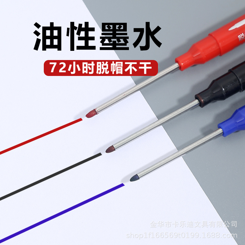 45mm marcador de cabeza larga puede agregar tinta al sitio de trabajo de carpintería de vidrio del trazador de línea de pluma de aceite a prueba de agua de boca larga
