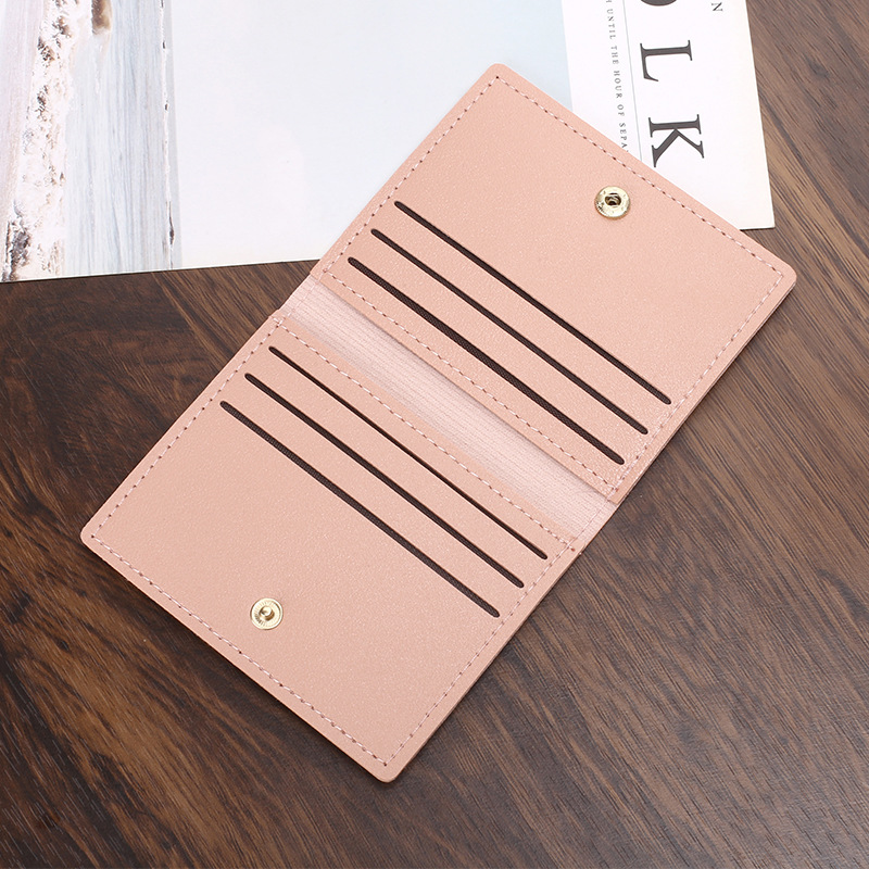 Titular de la tarjeta de las mujeres ultrafino pequeño banco titular de la tarjeta de identificación Licencia de Conducir pequeña billetera simple delgada anti-desmagnetizante titular de la tarjeta