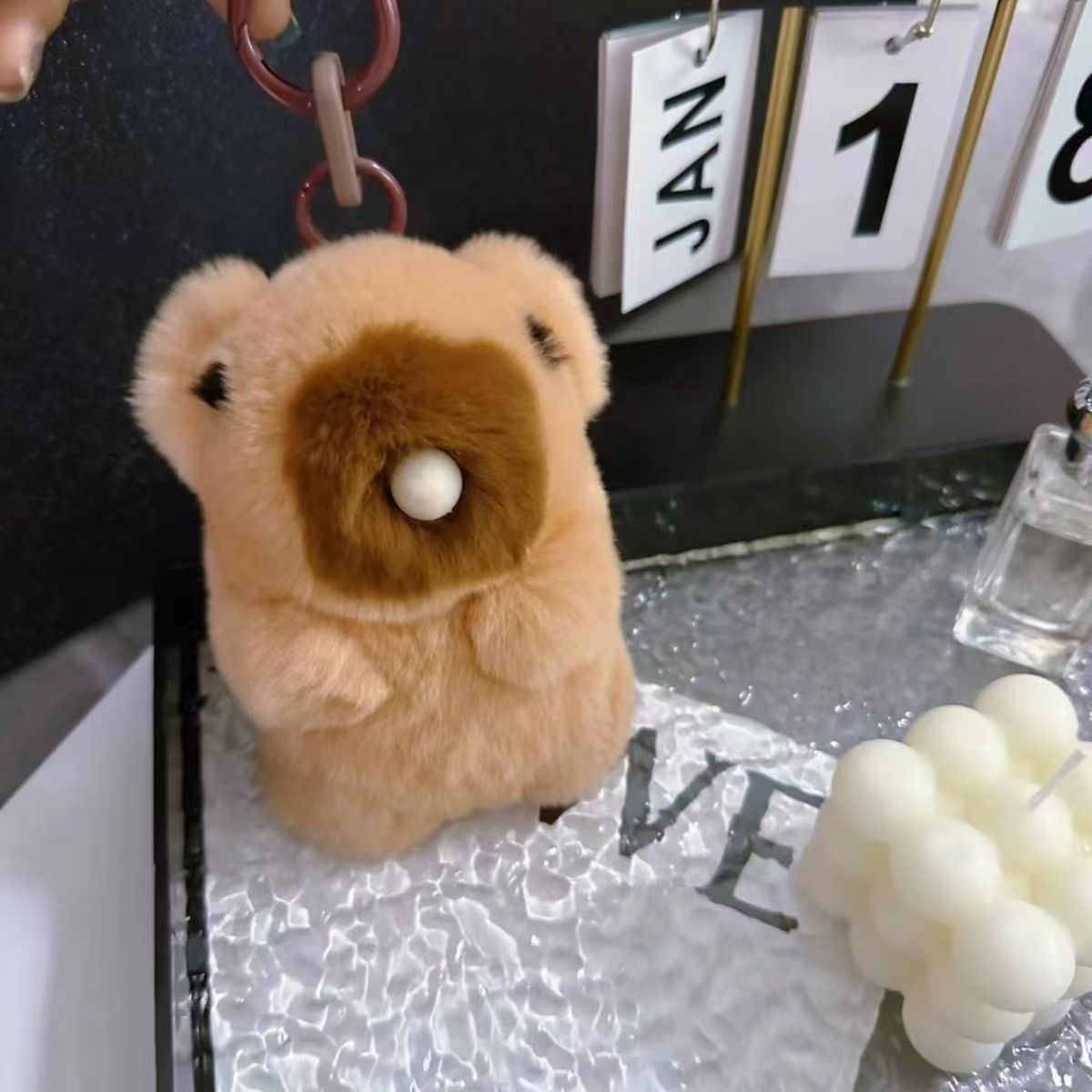 Nuevo espuma espuma capibara colgante muñeca de peluche marmota llavero de automóvil bolso colgante