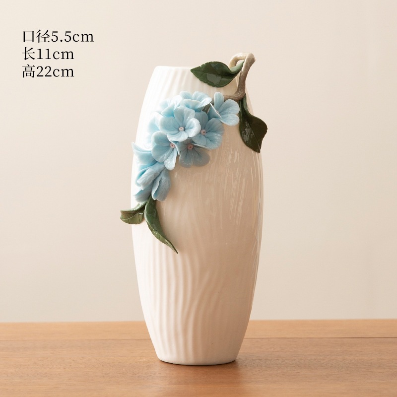 Cerámica de jade hecha a mano pura flores peonía flor floral sala de estar flor floral casera flor seca jarrón de flores comedor