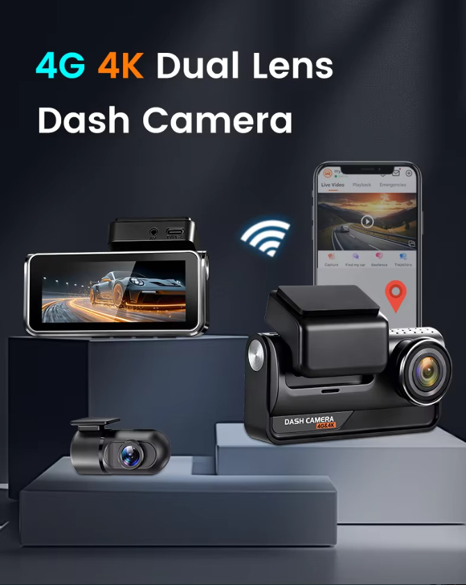 Cross-border 3.69inch New Model HD 4K+4G Dash Cam ADAS HD Night Vision BSD Front and Rear Recording
