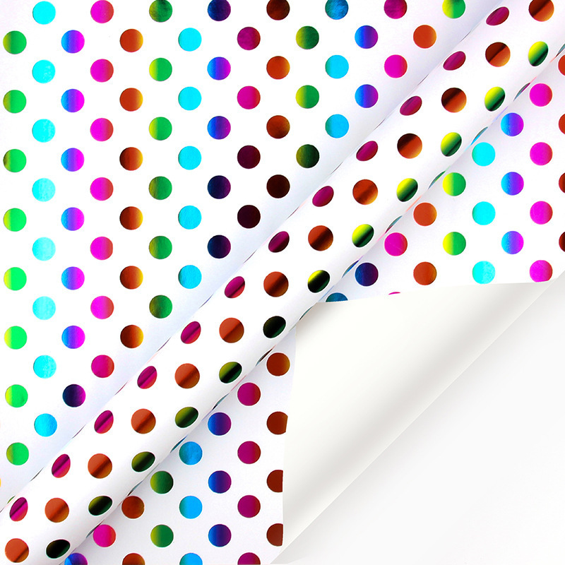Amazon ofrece un paquete de regalos de cumpleaños de estampado de colores con líneas de puntos coloridos, papel de embalaje de regalo de amor en rollos