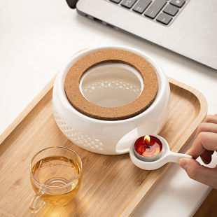 Tea Stove Candle Heating Base Flower Teapot Heat-Resistant and High-Temperature Tea Boiler Fruit Teapot Set