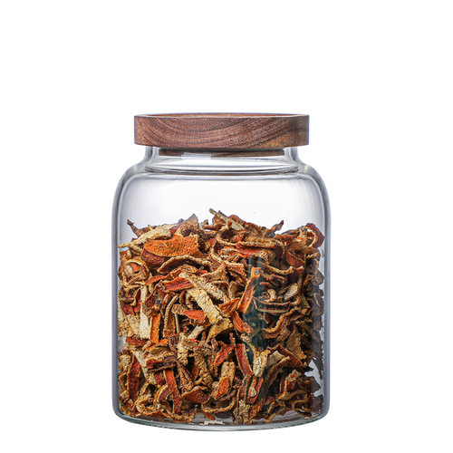 Glass sealed jar with lid, dried tangerine peel storage jar, special tea jar, food-grade traditional Chinese medicine, large sample display bottle