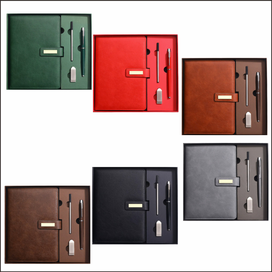 Cuaderno de negocios transfronterizos caja de regalo personalizada logotipo impresible hoja de papel cuaderno de notas notas de reunión