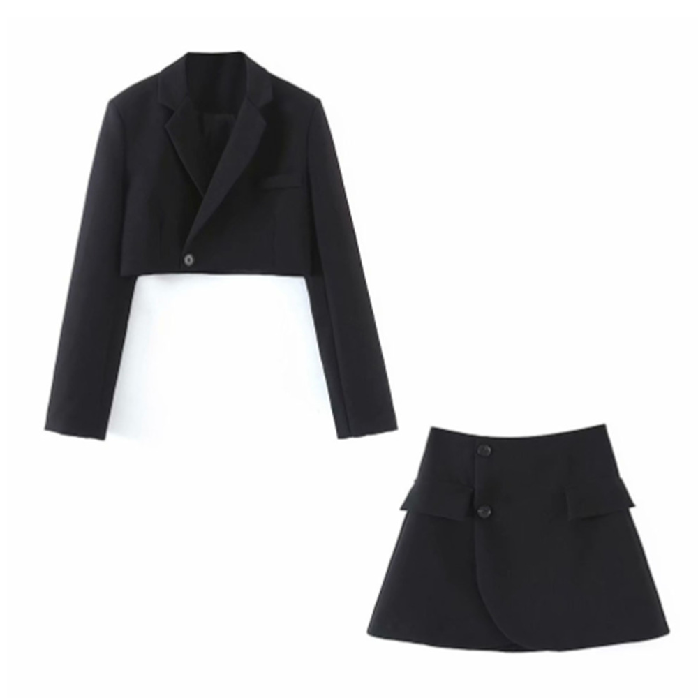 2022 New Women's Wear Autumn/Winter Gray Temperament Commuting Suit Set_voghion.com