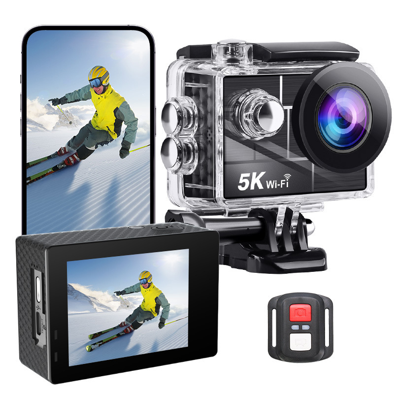 Cross-Border New Product 5K High-Definition Sports Anti-Shake Camera Dual Color Screen with Wifi Remote Control Outdoor Cycling Camera