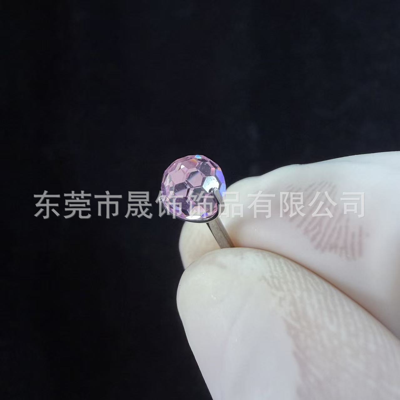 F136 Titanium Cubic Zirconia Ball 小灯泡 Ear Stud Tongue Barbell 超闪蹦迪 Ball Helix Cartilage Stud G23 Implant Grade Titanium Piercing Jewelry