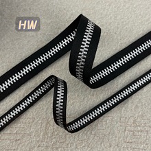 1-2cm仿真拉链织带 黑底银丝锯齿提花服装辅料织带箱包鞋帽蝴蝶结
