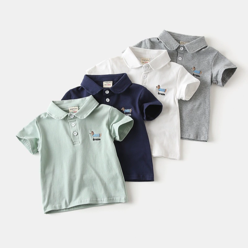 Футболка с короткими рукавами для мальчиков 2025 новая летняя детская рубашка POLO