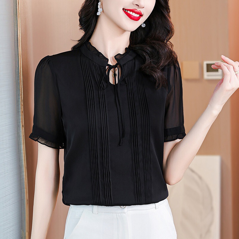 High-Quality Age-Reducing Middle-Aged Women's Silk Shirt Tops, Summer Style Shirts, New Large Size Fashionable Mulberry Silk Shirts