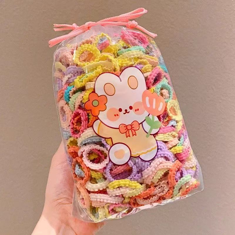 宝宝拇指发圈糖果色发饰高弹力头绳森系爱心发绳韩系百搭皮筋甜美|undefined