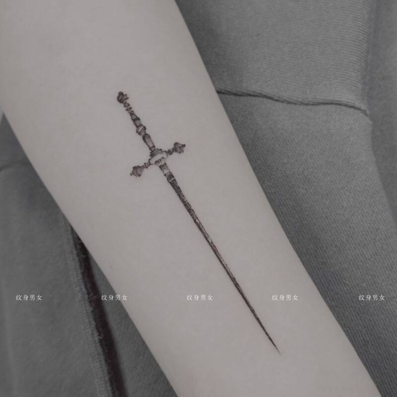 Cross Holy Light Sword Herbal Tattoo Sticker New Style Personalized Creative Tattoo Ins Style Scar Covering Niche Sticker