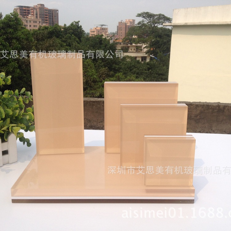 高档淡雅黄色亚克力珠宝陈列展示道具 饰品项链戒指展示板架套装