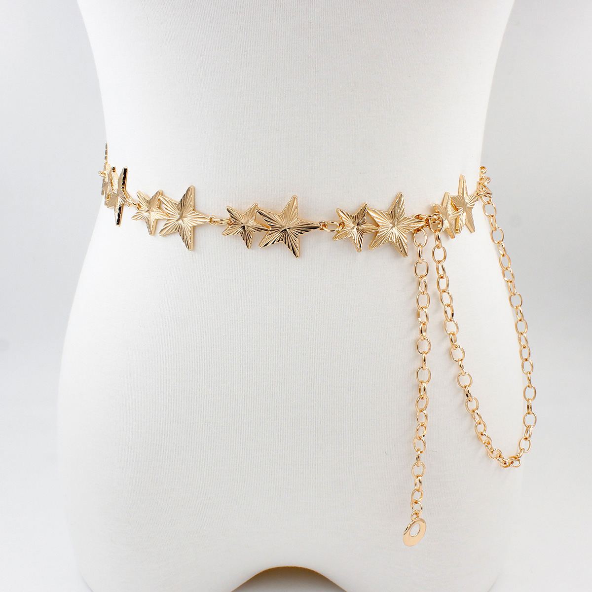 Vintage Metal Pentagram Waist European And American Minimalist Style Fashion Versatile Dress Belt Chain Accessories_voghion.com