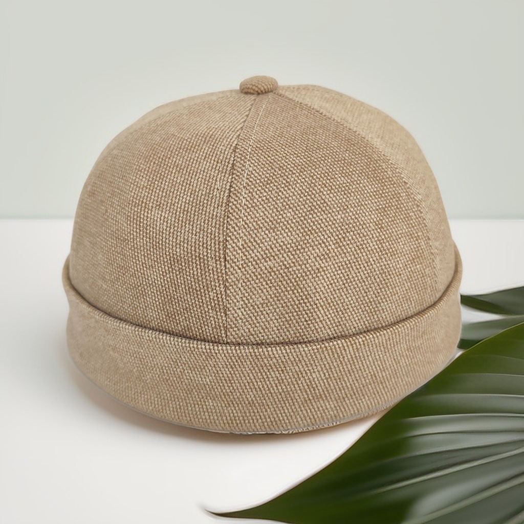 Sombrero de algodón nuevo sombrero de caballero retro primavera y otoño delgado sombrero de hombre de moda casual joven de mediana edad sombrero de piel de melón