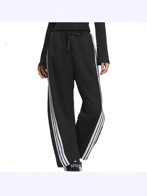 Модные спортивные осенние брюки для отдыха, высокая талия, oversize