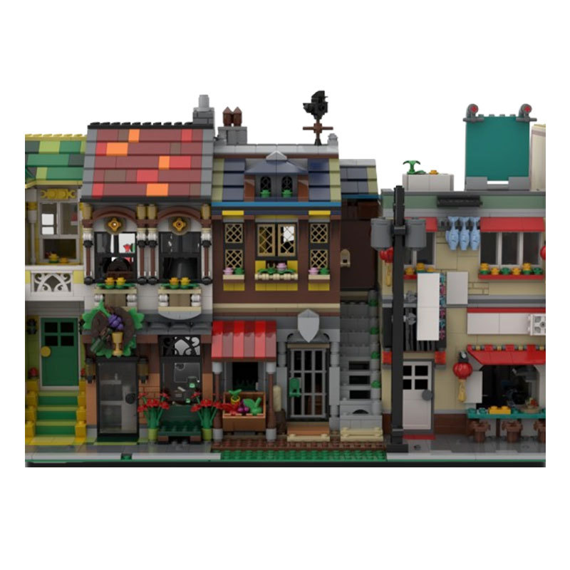 Conjunto blocos de construção casa cidade brinquedo_voghion.com