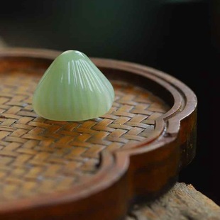 Jade Crafts Natural Xinjiang Hetian Jade Qinghai Material Old Material Fine Water Color Jade Shell Pendant Women's Certificate Delivery