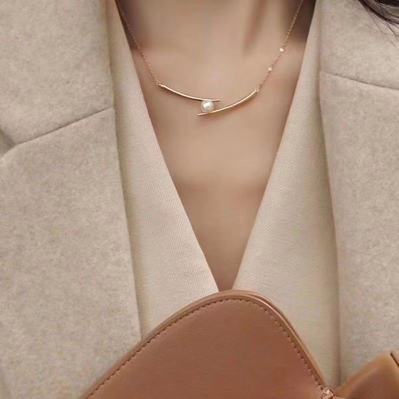 Titanium Steel Material Titanium Steel Simple Style Commute Inlay Color Block Zircon Pendant Necklace