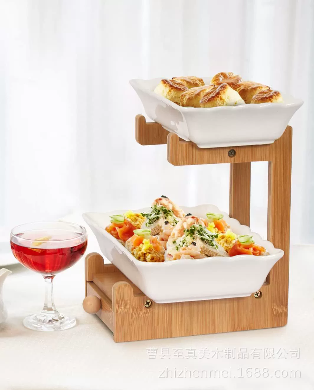 Бамбуковая деревянная стойка для хранения многослойная тарелка для фруктов тарелка для сухофруктов тарелка для закусок Организация стеллаж для хранения декоративная деревянная стойка для хранения