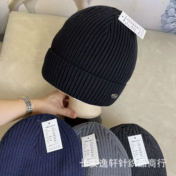Winter Men's and Women's Wool Cap Core-spun Yarn Youth Hat Pullover Thickened fleece-lined Sports Cap
