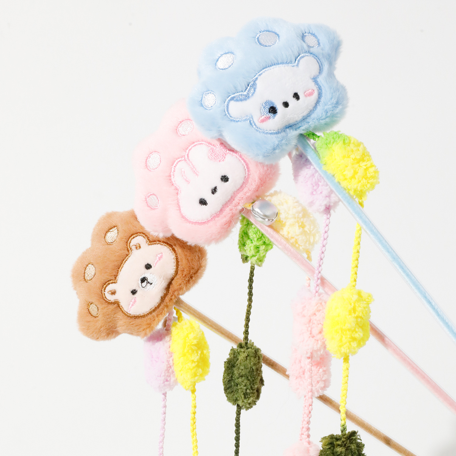 Patas de gato de PVC, hilo de lana, borla, poste de gato divertido, gato, juguete interactivo para aliviar el aburrimiento, palo de gato divertido de Amazon, al por mayor