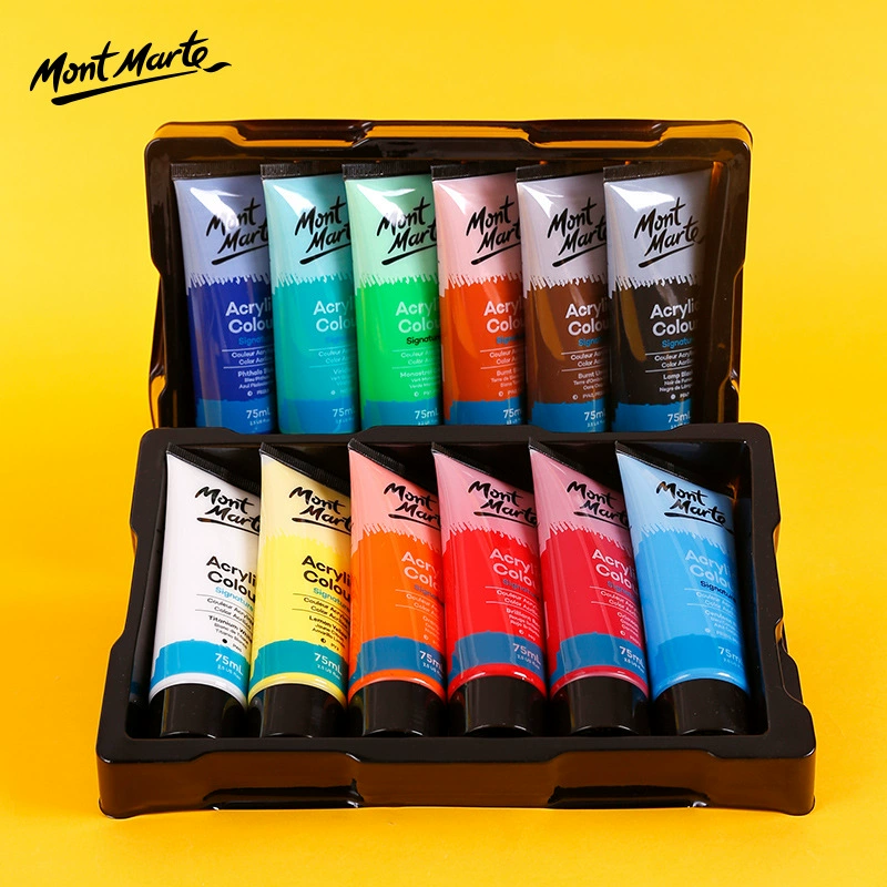 Краска для колонковых акриловых пигментов MONTAMRTE ACRYLIC 24 цветов - набор акриловых пигментов в коробке