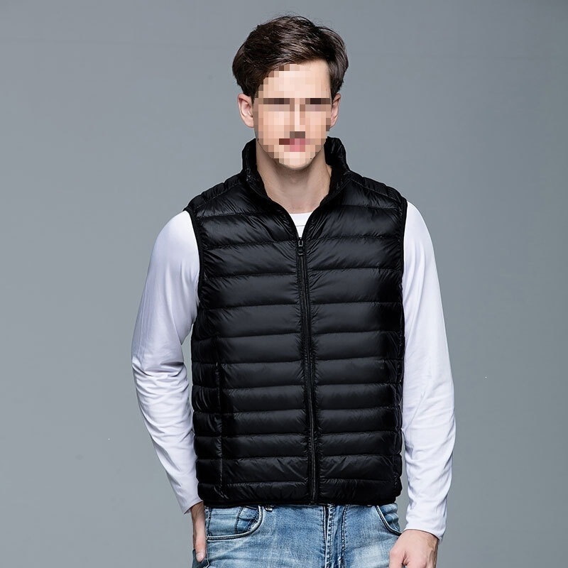 Men's New Spring and Autumn Lightweight down Cotton Vest Warm Jacket Loose Fit Plus Size Trendy Slim Fit
