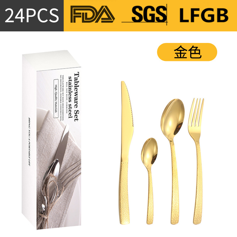 Cuchillo y tenedor de cubiertos de acero inoxidable, cuchillo y tenedor de productos transfronterizos, cuchillo y tenedor de cuchillo de filete de comida occidental, cuchillo y tenedor de cucharas
