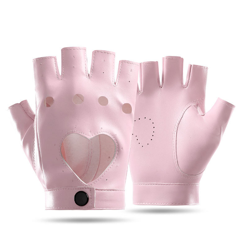 Guantes de baile de las mujeres hip hop punk etapa rendimiento trueno medio dedo guantes discoteca fotografía pu cuero baile guantes image 14