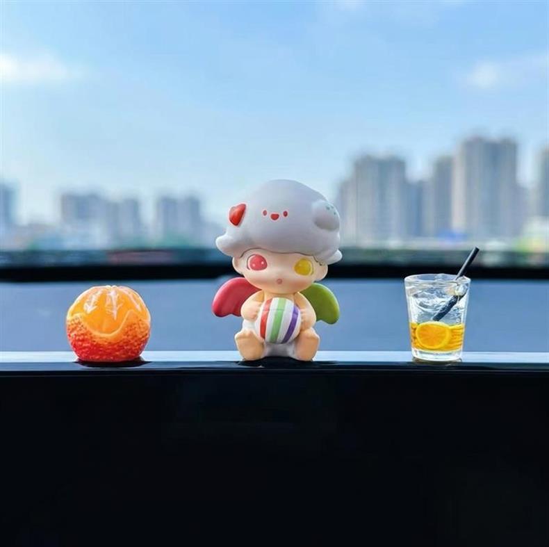 Bubble Mart Car Screen Decoration Car Dashboard Display Car Dimoo Interior Decoration Accessories for Women