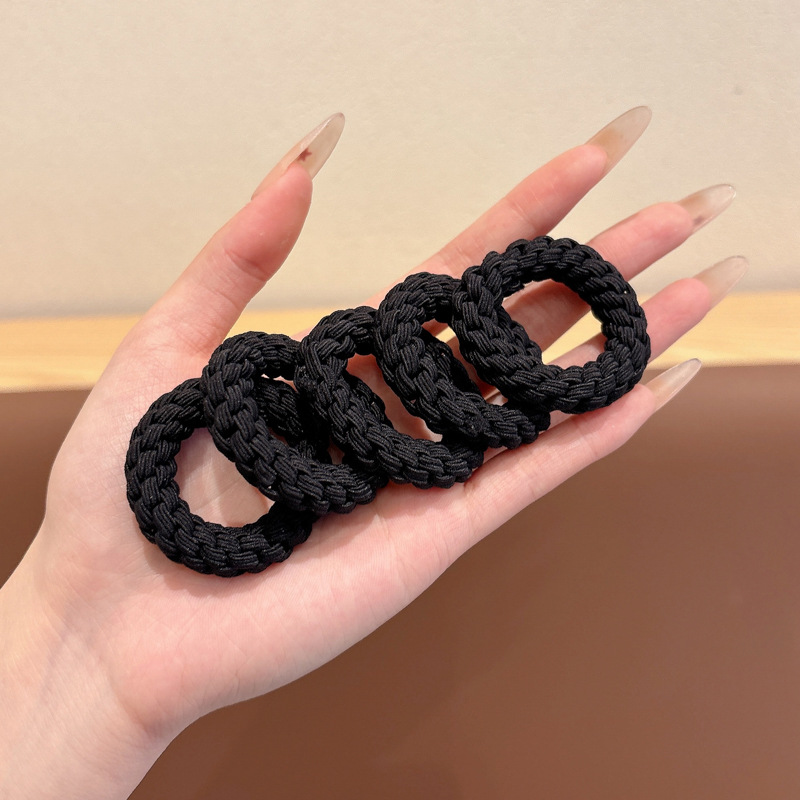 Niña de cabello de cola de caballo alta curry dibujos animados cuerda de cabello no daña la cuerda de cabeza de pellizco niñas de alto valor facial banda de goma