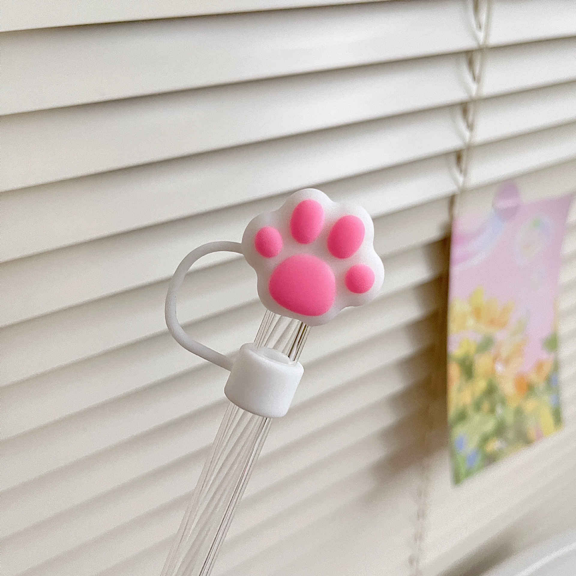 Cute Style Cute Cartoon Cat Claws PVC Straw Decorative Cap 1 Piece