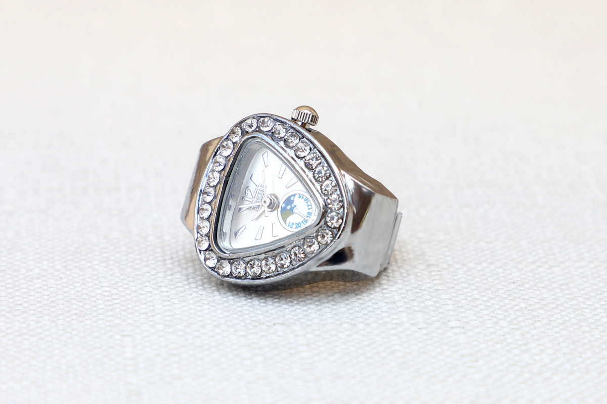 17g Weight Ordinary Glass Mirror Material Stainless Steel Strap Material Rings, Watch, Watch Rings Classification Pointer Display Type Classic Style Solid Color Stainless Steel Strap Quartz Rings Watch Watch Rings