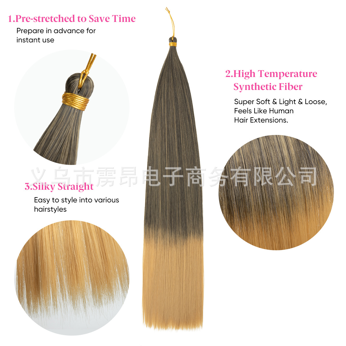 30 pulgadas fibra química larga pelo recto haz de cabello trenzado extensión de cabello de ganchillo africano fábrica de cabello al por mayor image 4