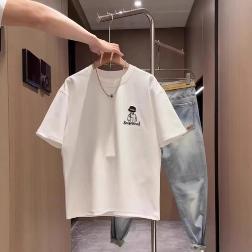 Men's Fashion Cotton Casual T-Shirt with 2025 Summer Trend Cartoon Print Short Sleeve Top