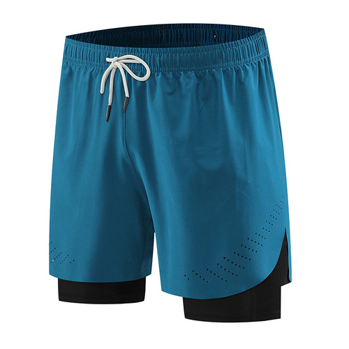 2024 Summer New Men's Running Shorts with False Two-Piece Design, Anti-Violation, Quick-Drying Fitness Tights